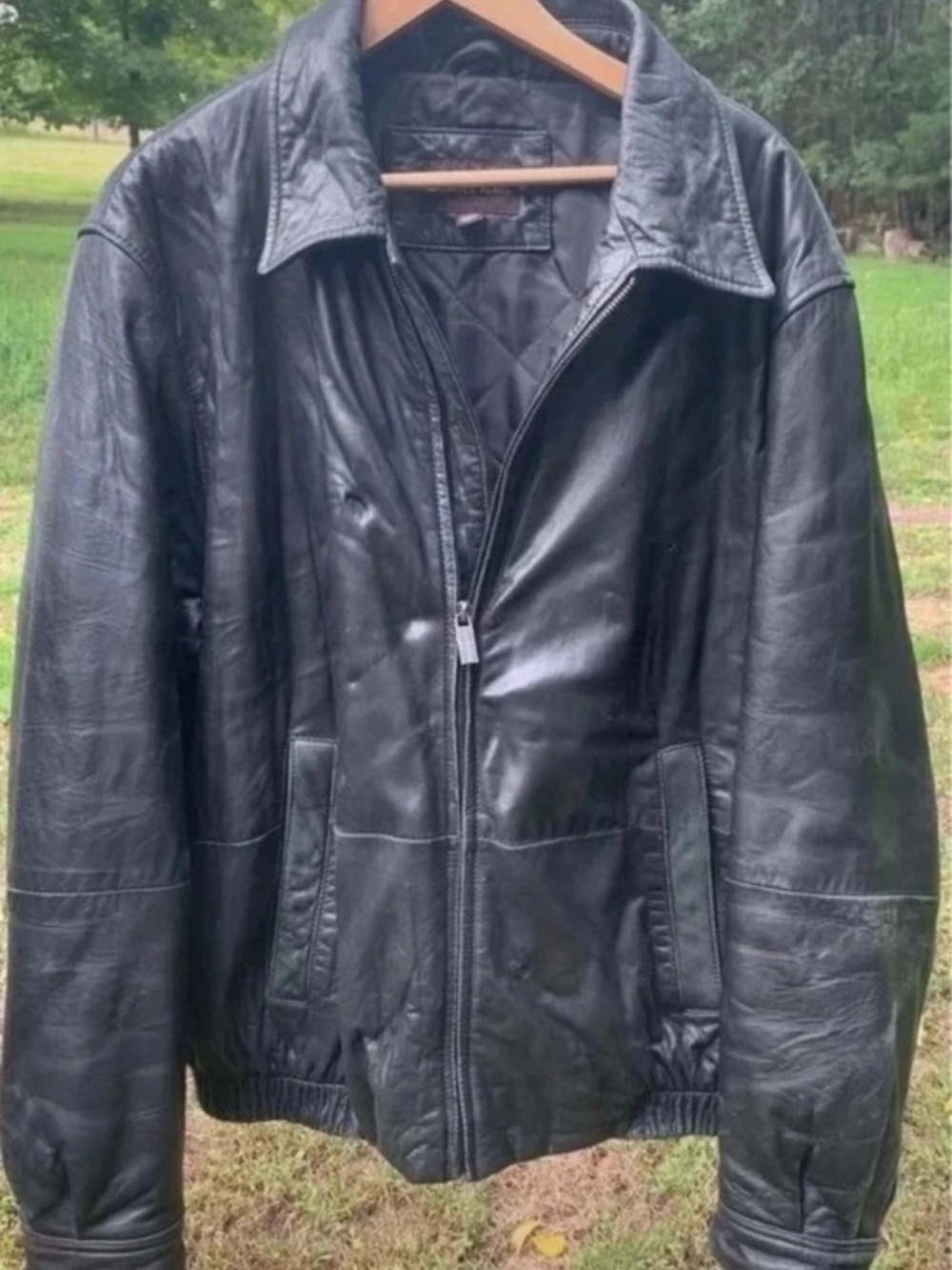 Vintage Michael Kors Black Leather Bomber Jacket